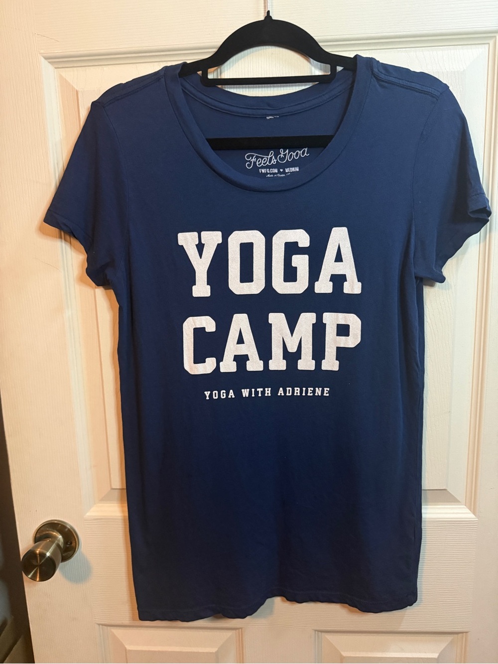 Yoga With Adriene Yoga Camp T-Shirt Find What Feels Good Woman’s Size Medium